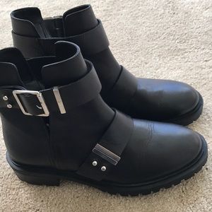 LEATHER ZARA MOTO BOOTS